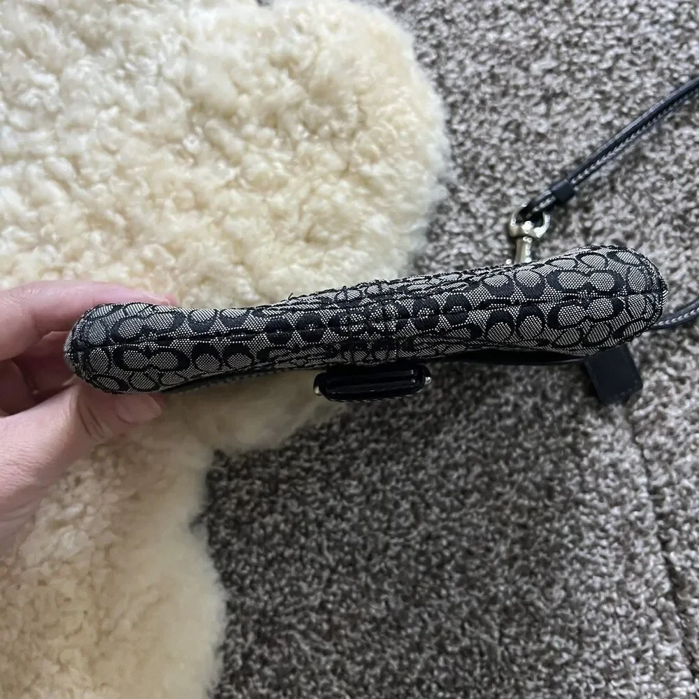 Y2K Coach Soho Mini Signature Wristlet in Black and Gray